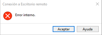 Error Conexión Escritorio Remoto