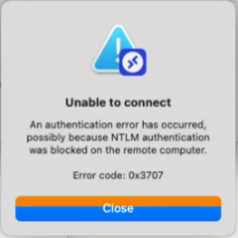 error 0x3707 de Microsoft RDP en macOS