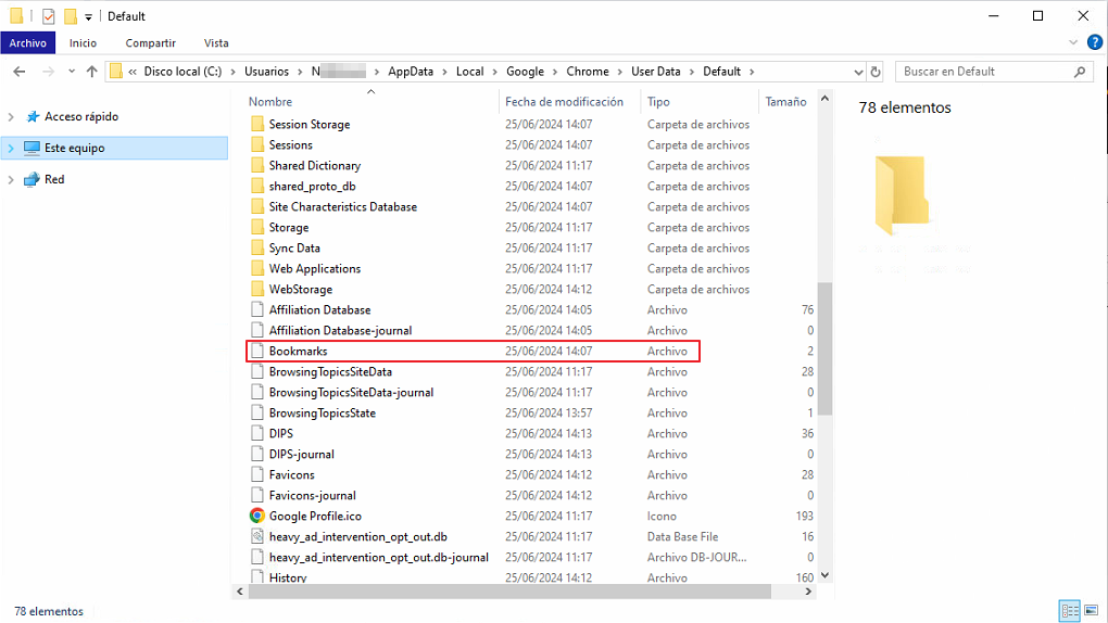 Bookmarks de Google Chrome