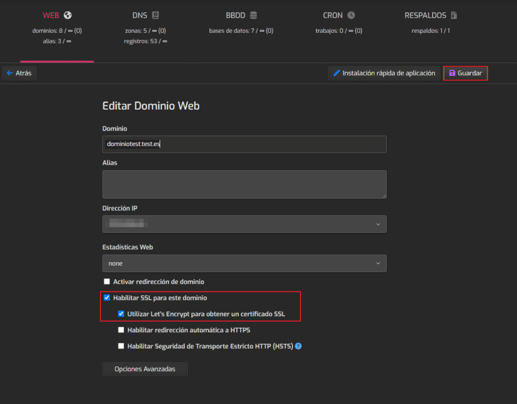 Activar SSL en HestiaCP con Let's Encrypt 2