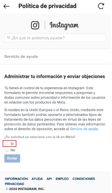 evitar entrenar la ia de meta 3