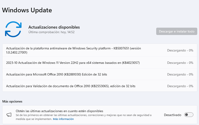 Forzar la búsqueda de actualizaciones en Windows Update 4