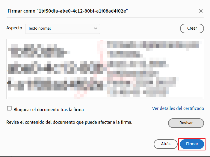 Firmar documentos PDF Ver certificado