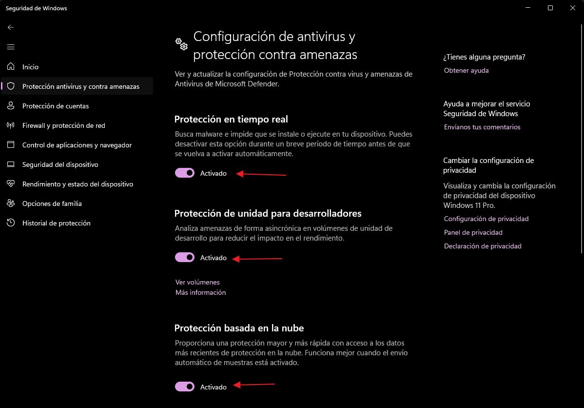 Desactivar la protección de Windows Defender - Desactivando apartado 1