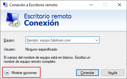 varias pantallas con Escritorio remoto más opciones