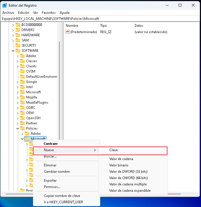 Error de Office en escenarios de equipos creamos claves