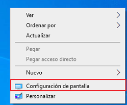 configuración de pantall apara ordenar pantallas
