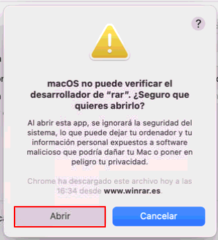 Desarrollador no identificado dando permisos