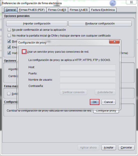 Error SAF_11: Error enviando la firma al servidor remoto check