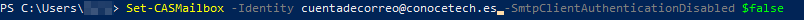 Habilitar SMTP